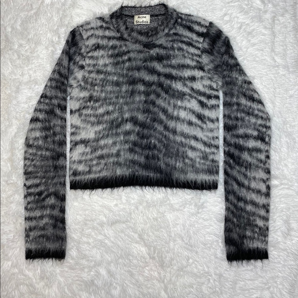 Acne Studios Mohair Cropped Zebra sweater